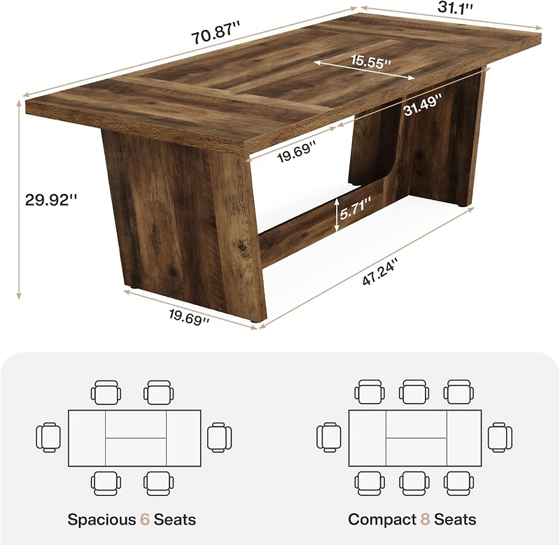 Tribesigns 13FT Conference Room Table: Large Rectangular Meeting Seminar Table for 12-16 People, Wood Long Training Table with Heavy-Duty Frame, Busin