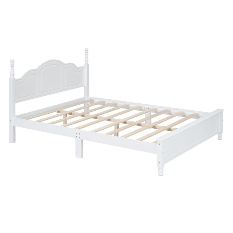 Streamdale Retro Style Queen Wood Bed Frame with Slat Support