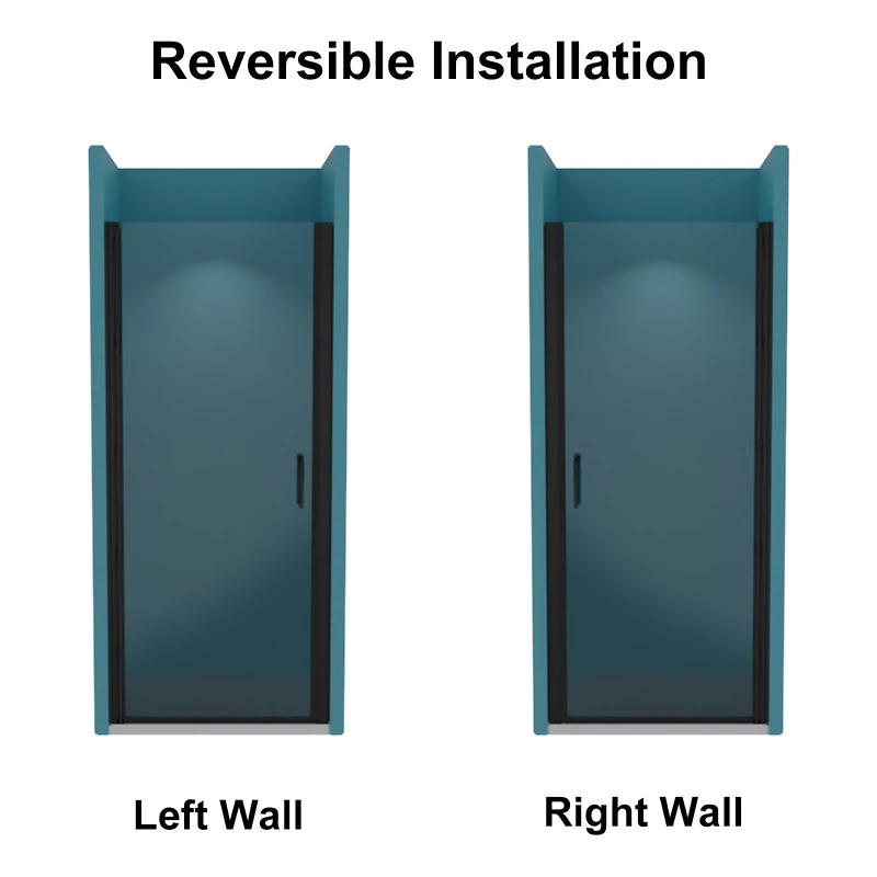 Streamdale Matte Black Pivot Shower Door with Clear Glass (32-33")