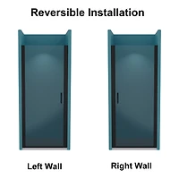 Streamdale Matte Black Pivot Shower Door with Clear Glass (32-33")