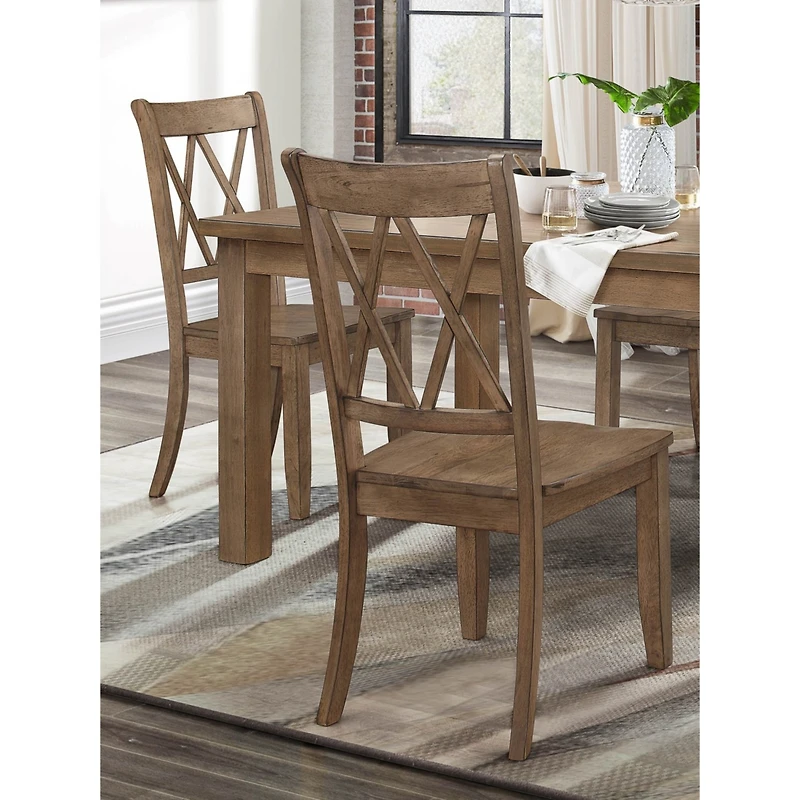 Streamdale Furniture 2 Casual Side Chairs with Double-x Back