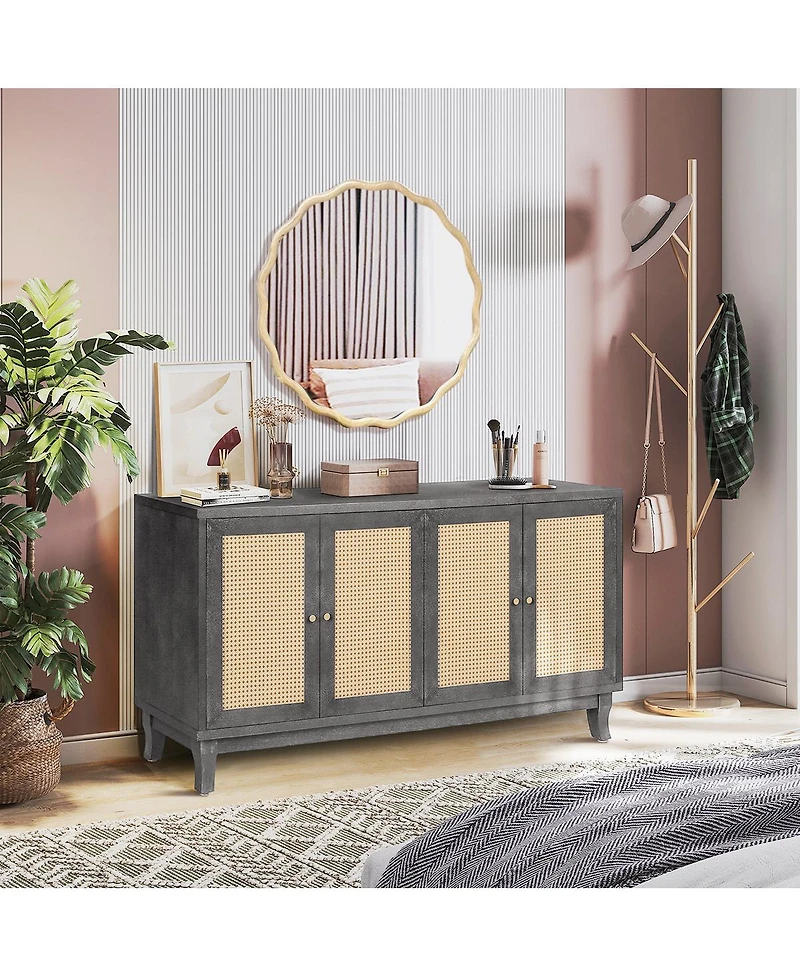 Streamdale Furniture Rattan Sideboard, Storage Cabinet, Console Table