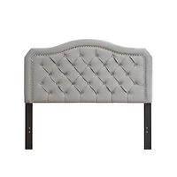 Simplie Fun Gray Velvet Upholstered Queen Platform Bed