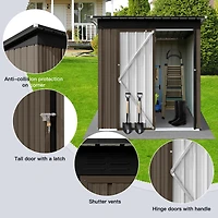 Streamdale Metal Garden Sheds 5FT 4FT Outdoor Storage Sheds Brown + Black