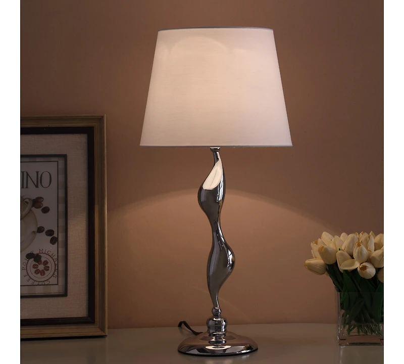 Streamdale 24-Inch Art Deco Silhouette Silver Table Lamp