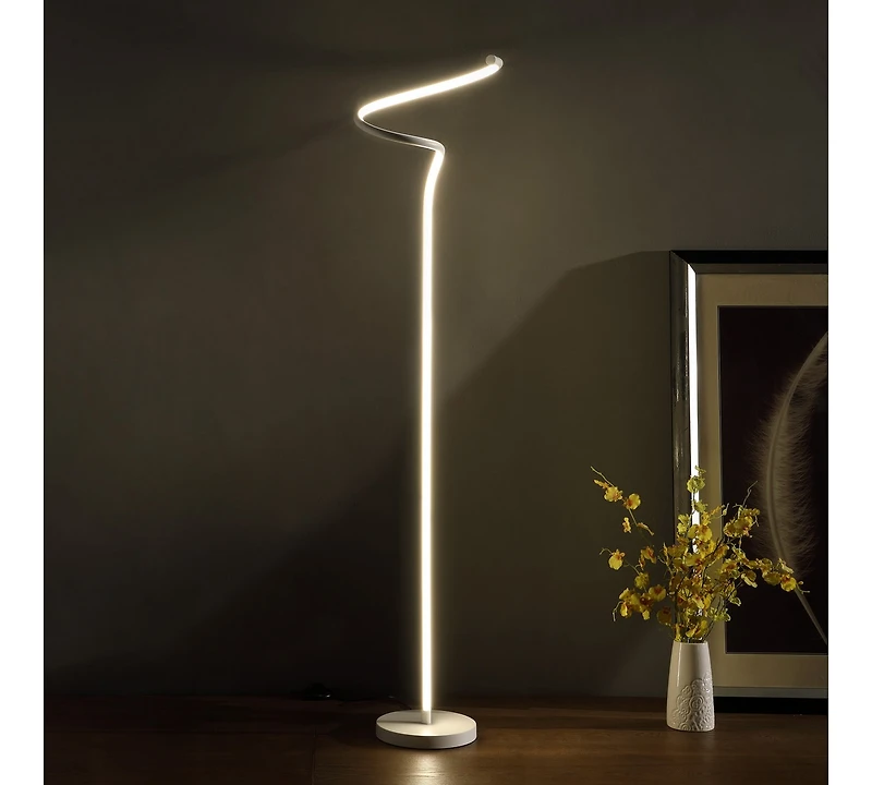 Streamdale Matte White Curvilinear Floor Lamp