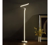 Streamdale Matte White Curvilinear Floor Lamp