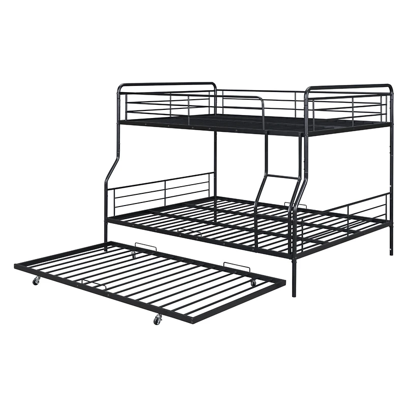 Streamdale Full Xl Over Queen Metal Bunk Bed With Twin Size Trundle