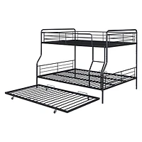Streamdale Full Xl Over Queen Metal Bunk Bed With Twin Size Trundle