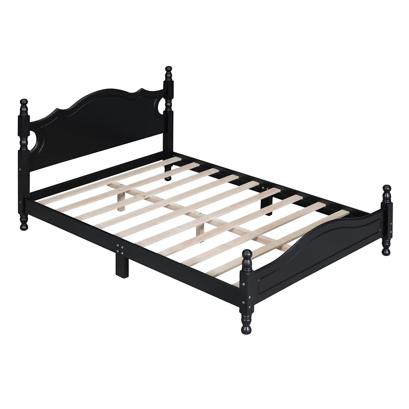 Streamdale Retro Platform Bed with Wooden Slat Base