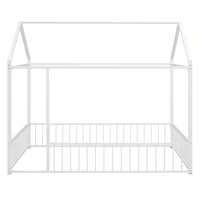 Streamdale Metal House Bed Frame with Fence for Kids