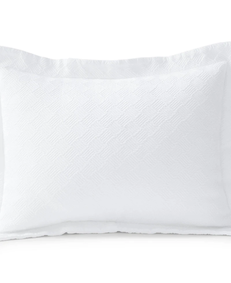 Lands' End Basketweave Cotton Matelasse Pillow Sham