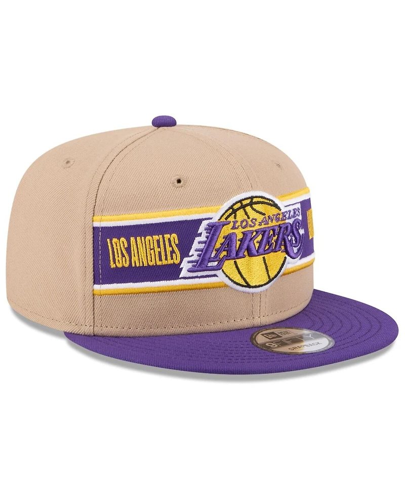 New Era Men's Tan/Purple Los Angeles Lakers 2024 Nba Draft 9FIFTY Snapback Hat