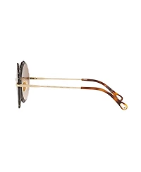 Chloe Women's Round Etched Metal Sunglasses, CH0047S