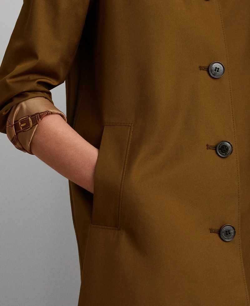 Lauren Ralph Womens Hooded A-Line Raincoat