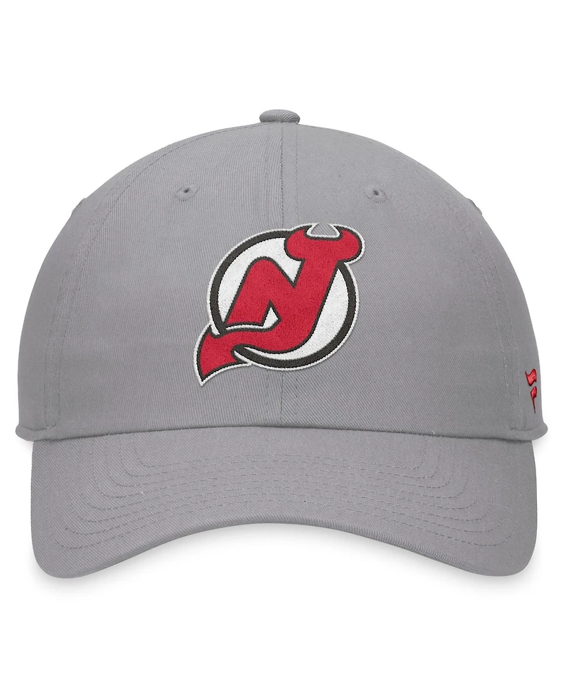 Fanatics Men's Gray New Jersey Devils Extra Time Adjustable Hat