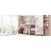 Streamdale Twin Loft Bed With Slide, House Slide