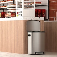 Streamdale 13 Gallon Stainless Steel Kitchen Trash Can with Bags