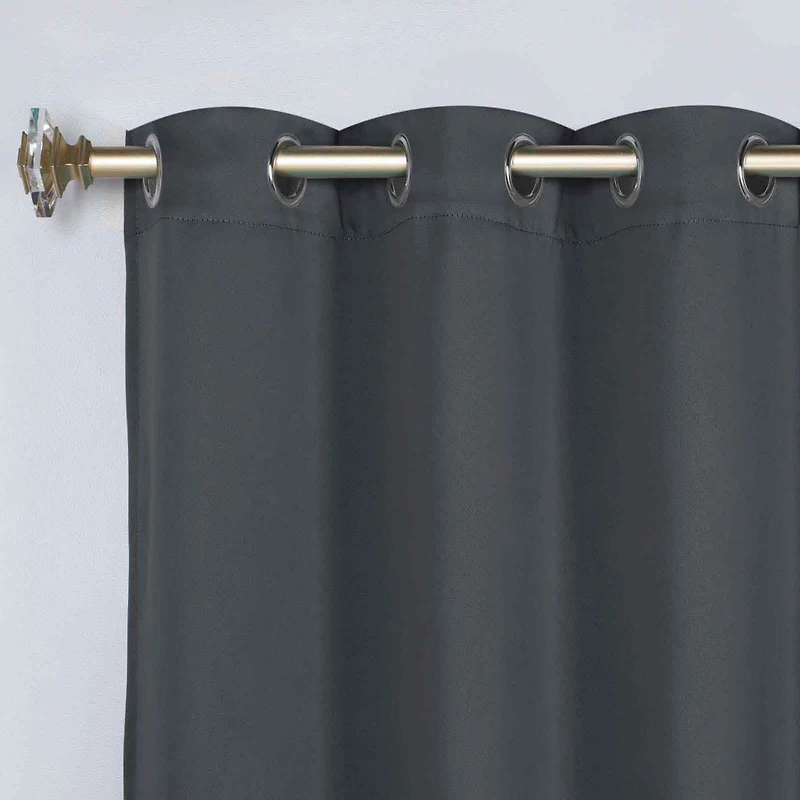 Superior Solid Classic Modern Wrinkle Resistant Room Darkening 8-Piece Curtain Set with Grommet Header Top, 42" X 63"