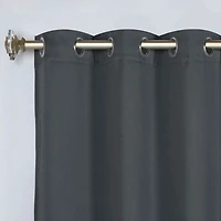 Superior Solid Classic Modern Wrinkle Resistant Room Darkening 8-Piece Curtain Set with Grommet Header Top, 42" X 63"