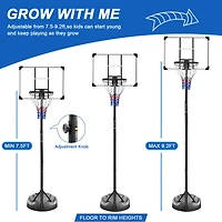 Streamdale Grow-with-Kids Adjustable Basketball Hoop for Indoor and Outdoor Play