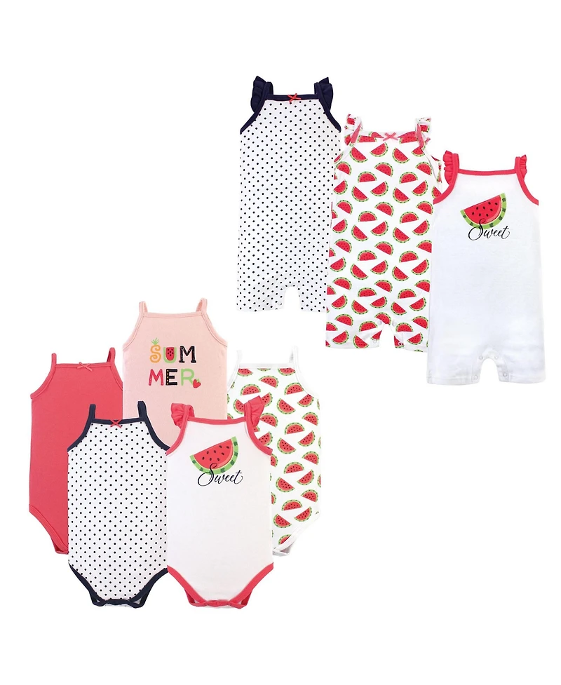 Hudson Baby Girls 8Pc Bodysuits Rompers