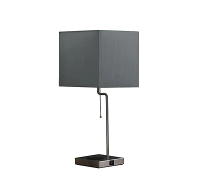 Streamdale 21.5-Inch Aston Square Table Lamp with Charging Station