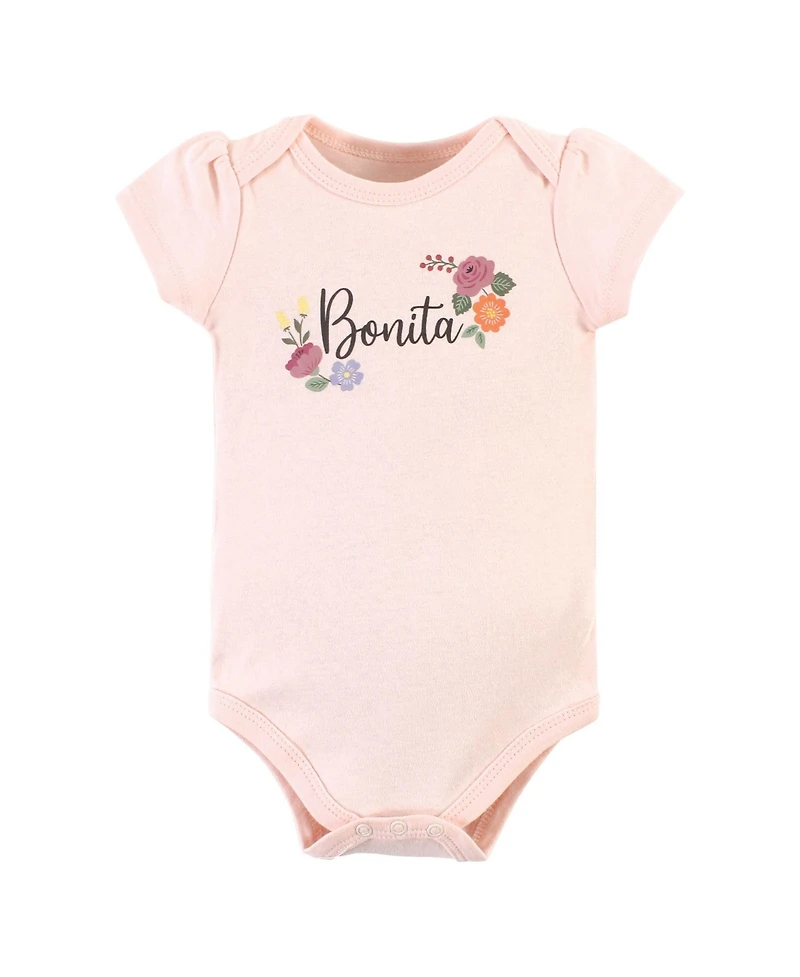 Hudson Baby Girls Cotton Bodysuits 3-Pack