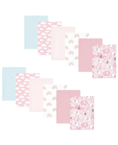 Hudson Baby Girls 12Pk Flannel Burp Cloth (Cotton Poly)