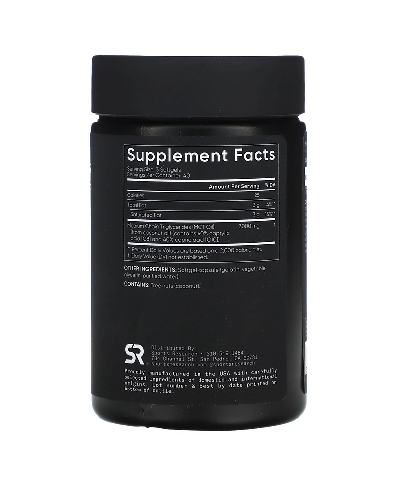 Sports Research Mct Oil 120 Softgels (1