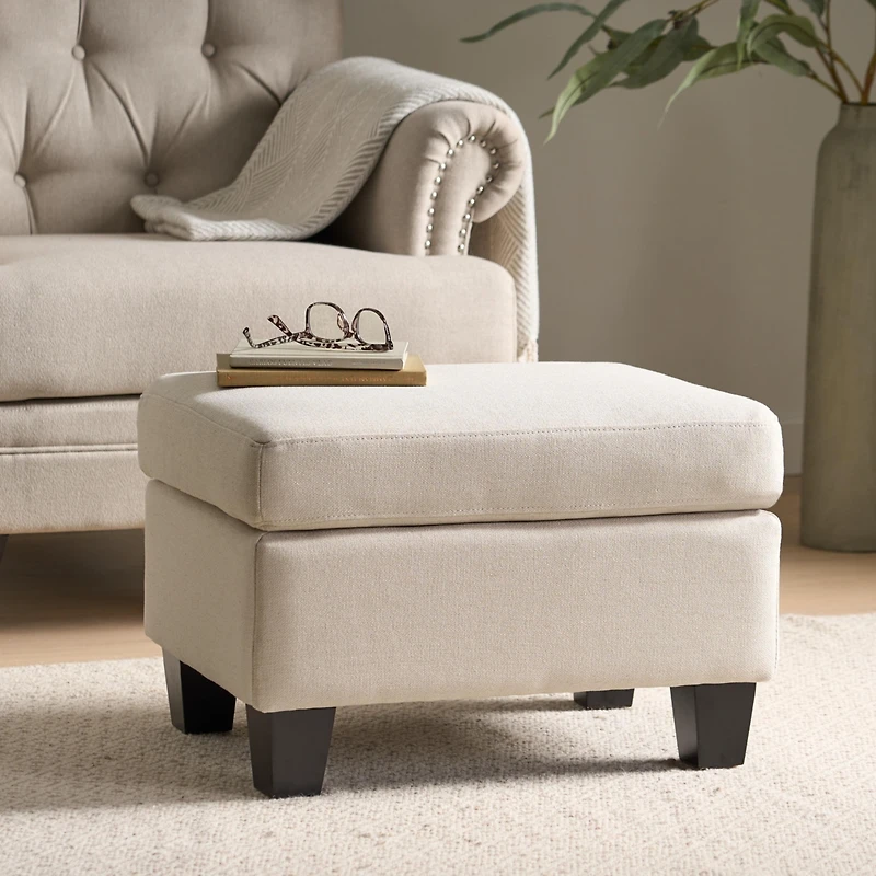 Streamdale Cozy and Chic Ottoman Upholstered Elegance, Birch Wood Charm