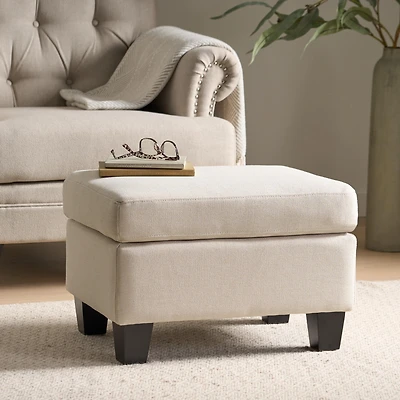 Streamdale Cozy and Chic Ottoman Upholstered Elegance, Birch Wood Charm