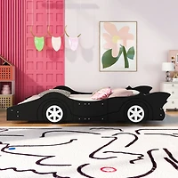Streamdale Full Race Car-Shaped Platform Bed With Wheels