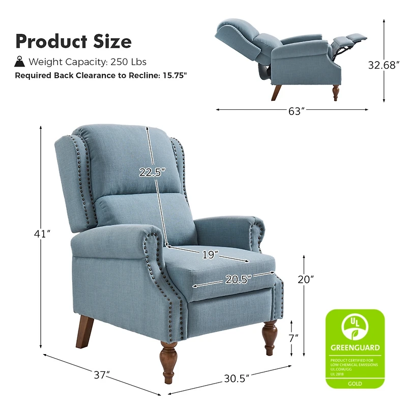 Alexander Traditional Manual Recliner With Variety Fabric