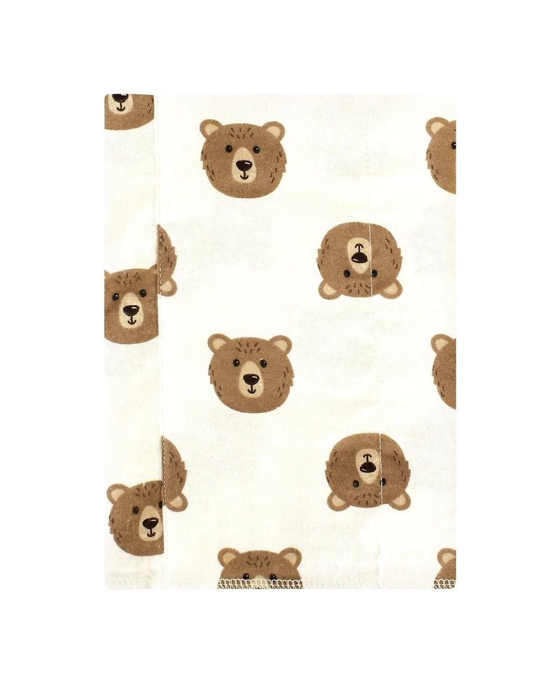 Hudson Baby Unisex Gentle 4-Pack Cotton-Poly Flannel Burp Cloths