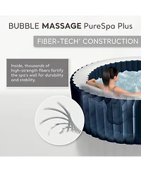 Intex PureSpa Plus 6 Person Inflatable Round Hot Tub Set with 170 AirJets, Blue