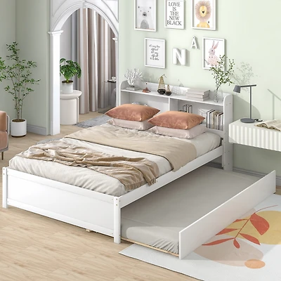 Streamdale Full Bed With Trundle, Bookcase