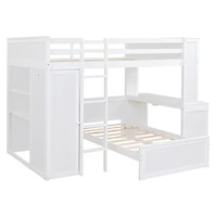 Streamdale Twin Loft Bed with Desk, Shelves, and Wardrobe