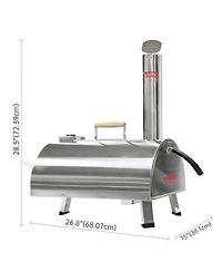 Streamdale 12" Stainless Rotatable Pizza Oven with Thermometer & Bag