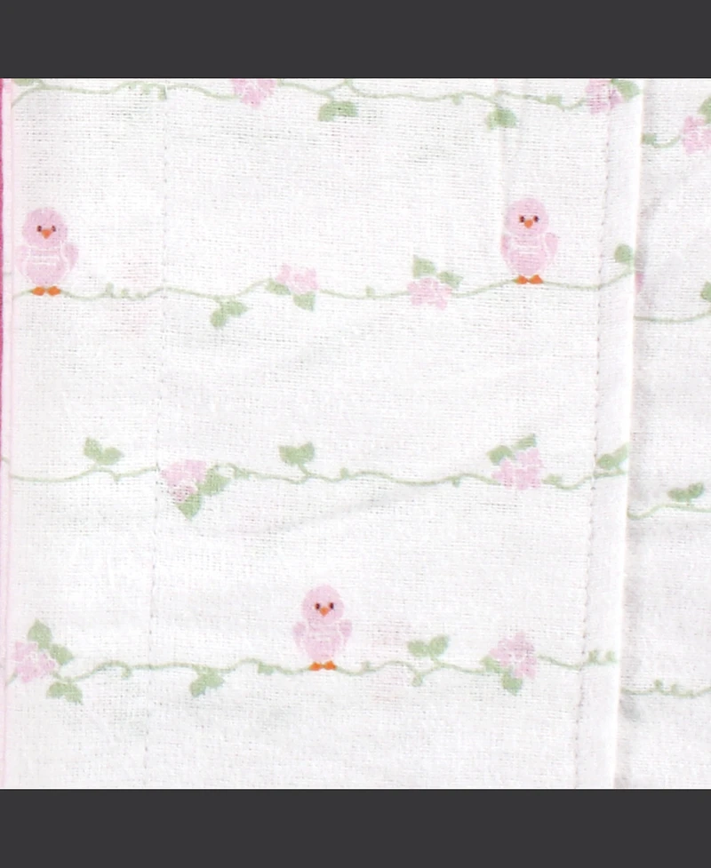 Luvable Friends Girls Cotton Flannel Burp Cloths and Receiving Blankets, 11-Piece