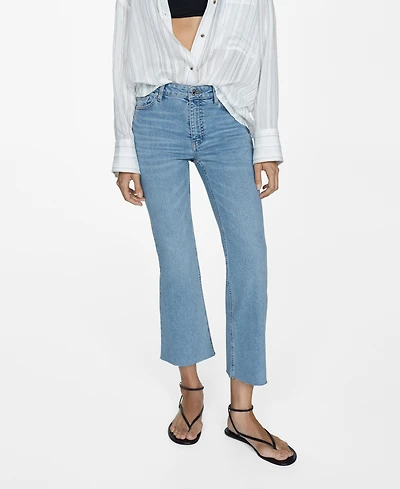 Mango Women's Sienna Flare Crop Jeans