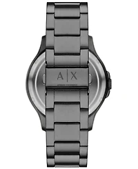 A|X Armani Exchange Men's Automatic Three-Hand Gunmetal Stainless Steel Watch 46MM