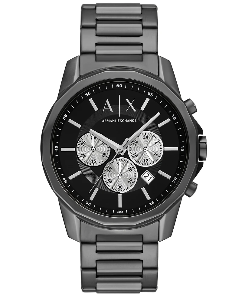 A|X Armani Exchange Men's Quartz Chronograph Gunmetal Stainless Steel 44MM