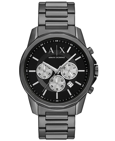 A|X Armani Exchange Men's Quartz Chronograph Gunmetal Stainless Steel 44MM