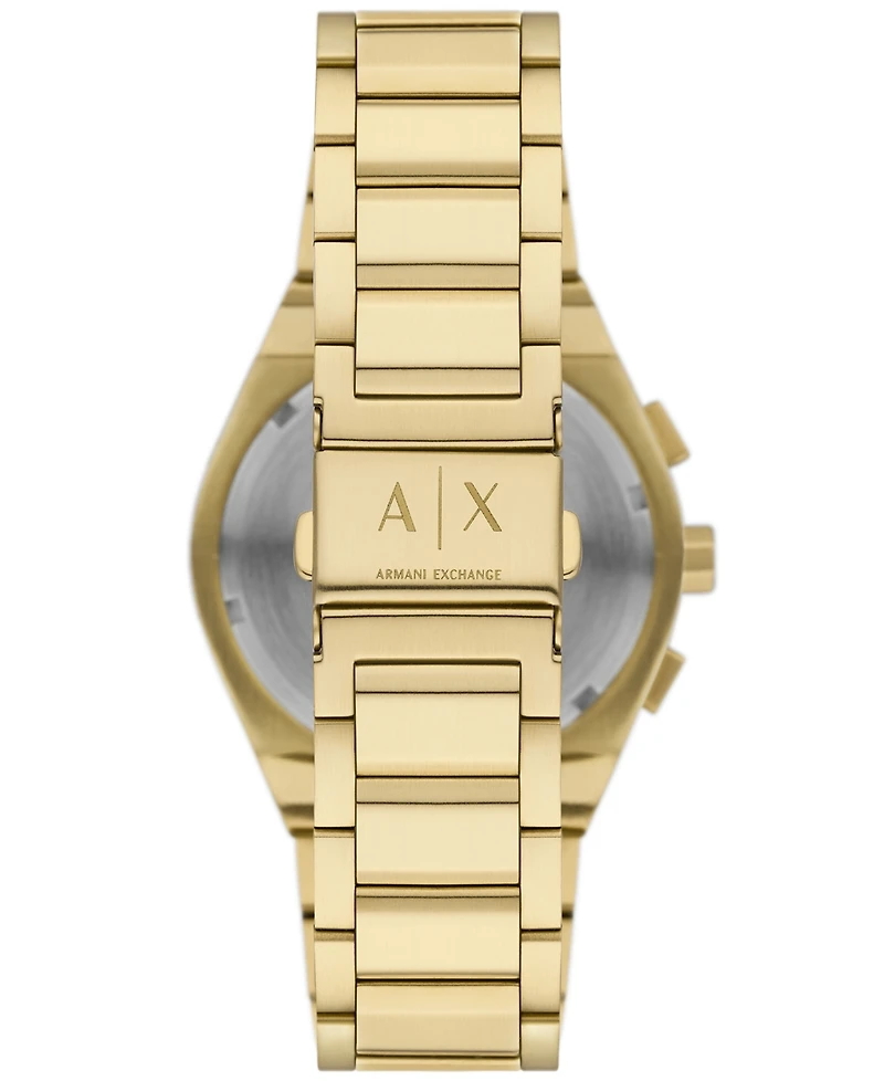 A|X Armani Exchange Men's Sync Quartz Chronograph Gold Stainless Steel Watch 42MM