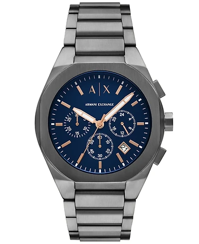 A|X Armani Exchange Men's Quartz Chronograph Gunmetal Stainless Steel 42MM