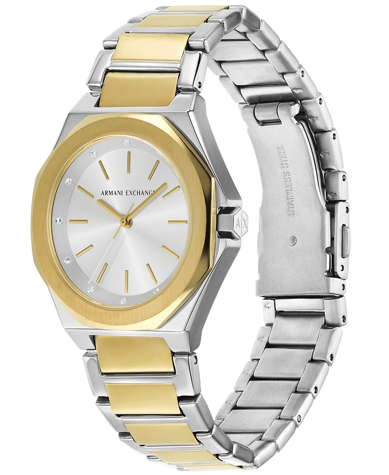 A|X Armani Exchange Unisex Quartz Three-Hand Two-Tone Stainless Steel 34MM