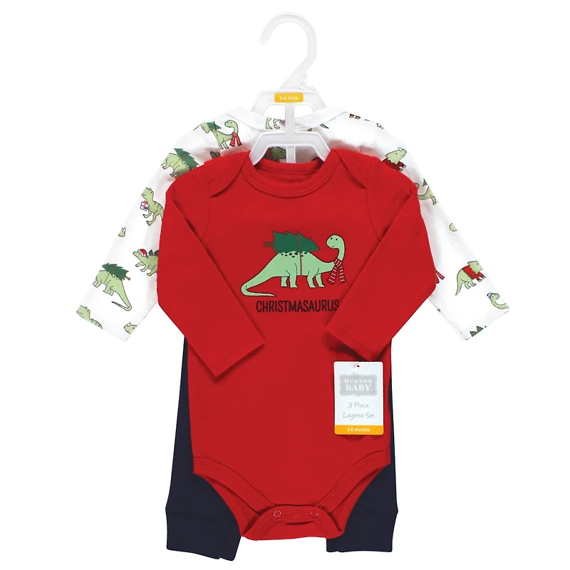 Hudson Baby Boys 3Pc Long Sleeve Bodysuit and Pant