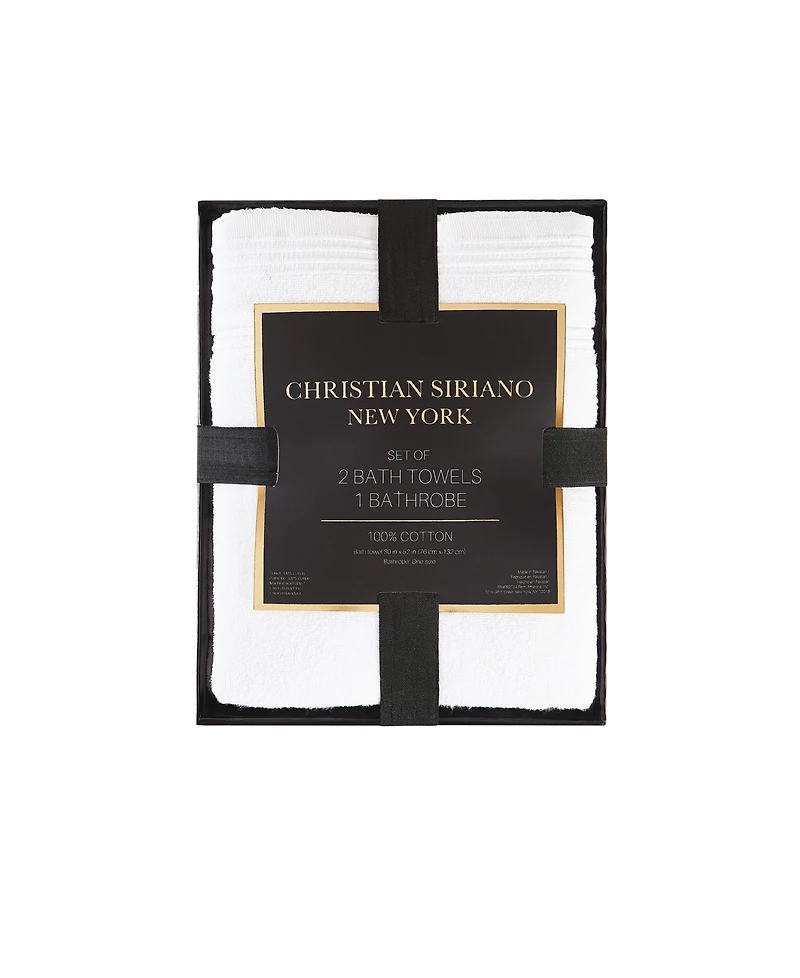 Christian Siriano Solid Bath Towel Set and Robe Gift Box