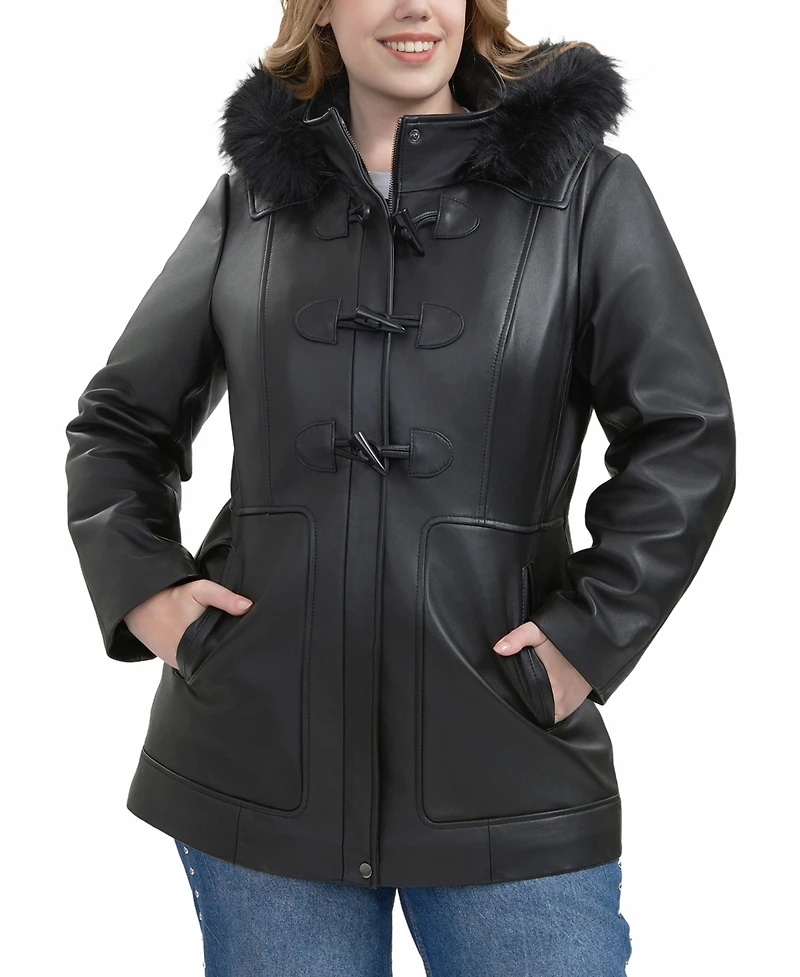 Bgsd Plus Flora Leather Toggle Coat